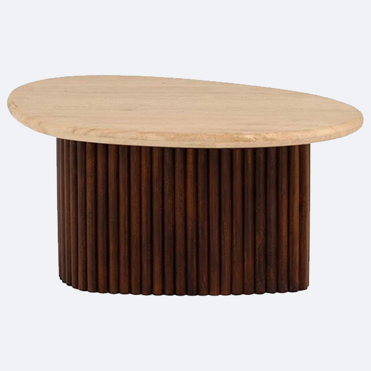 travertin salontafel in verschillende vormen zoals rond ovaal, vierkant en rechthoekig.