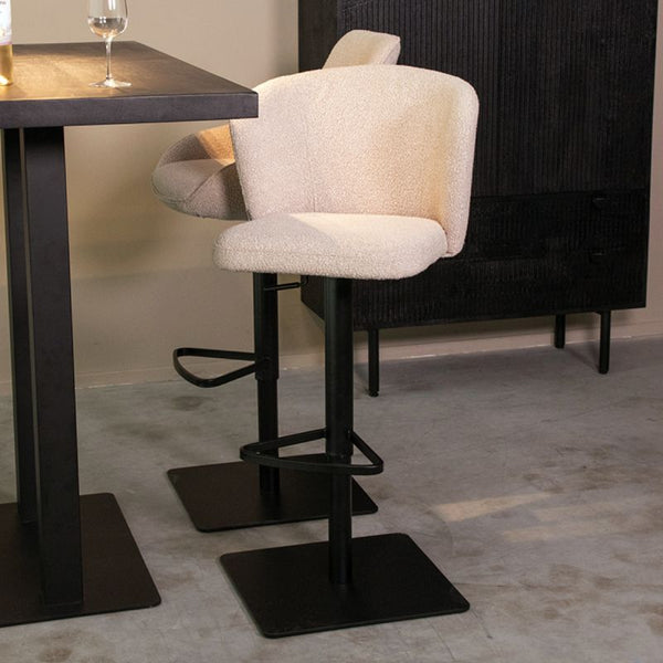 Barkruk Wave | Kookeiland of Bartafel | Naturel Bouclé