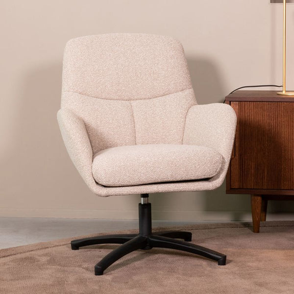 Fauteuil Chill Zone | Naturel Bouclé | Zwart Poot