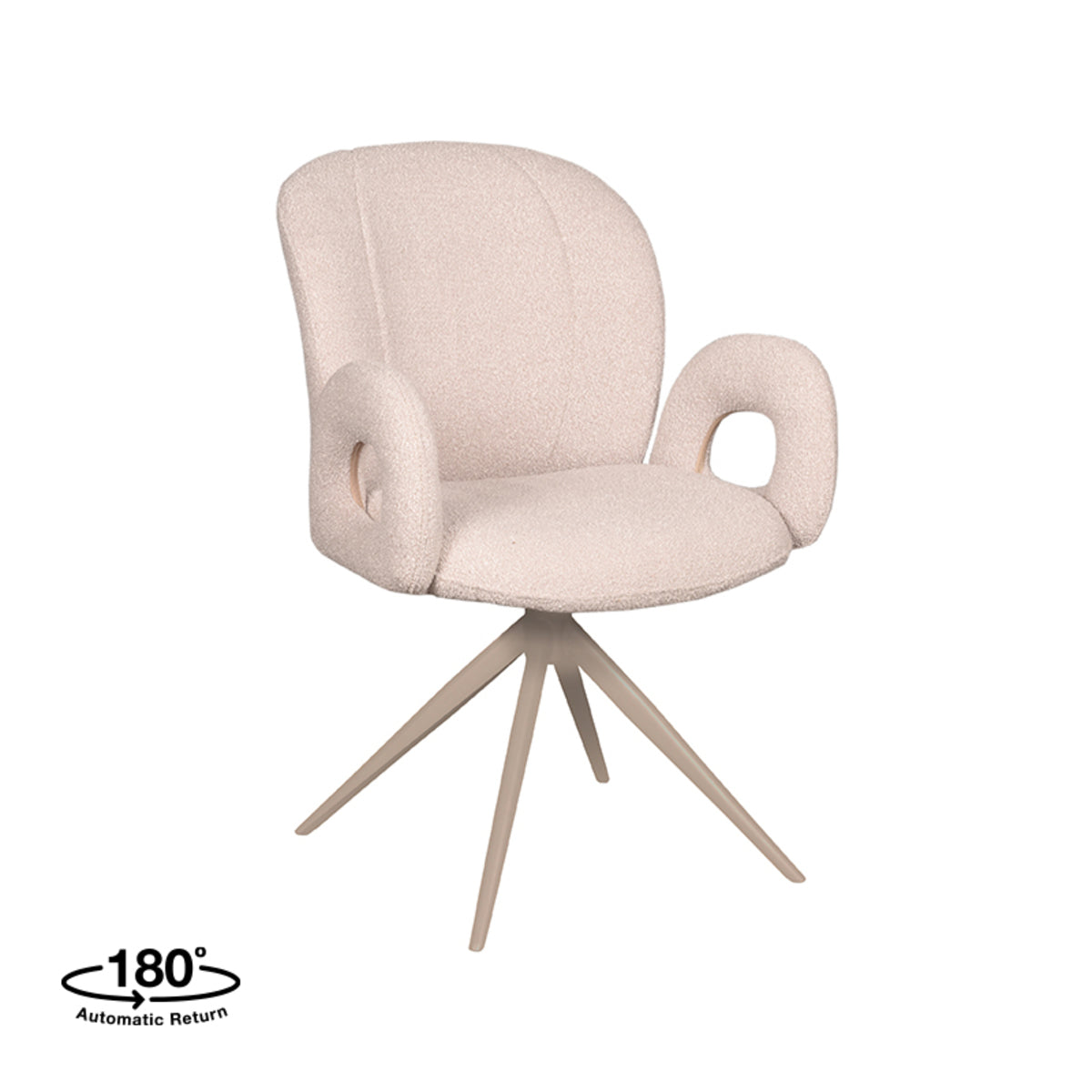 Eetkamerstoel Neo | Naturel Bouclé | Onderstel