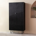 Opbergkast Cotia | Zwart Mangohout