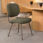 Eetkamerstoel Singapore | Groen Bouclé