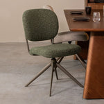 Eetkamerstoel Geneva | Groen Bouclé | Groen Onderstel