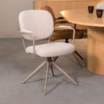 Eetkamerstoel Basel | Naturel Bouclé | Taupe Onderstel