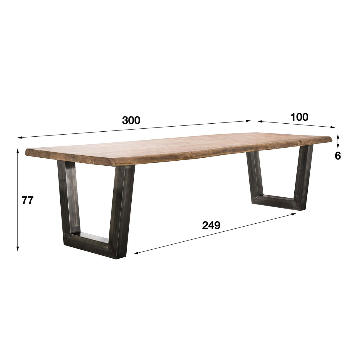 Eetkamertafel Durham | Naturel Acaciahout