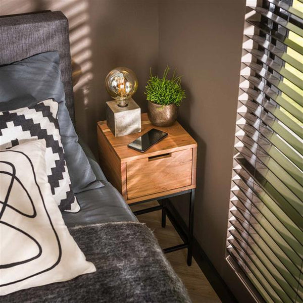 Nachtkastje Flat | 1 Lade | Naturel Massief Acacia