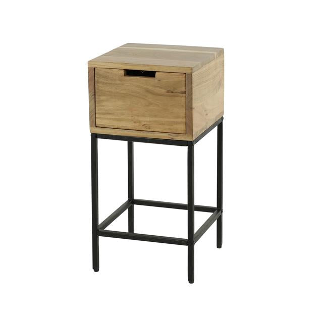 Nachtkastje Flat | 1 Lade | Naturel Massief Acacia
