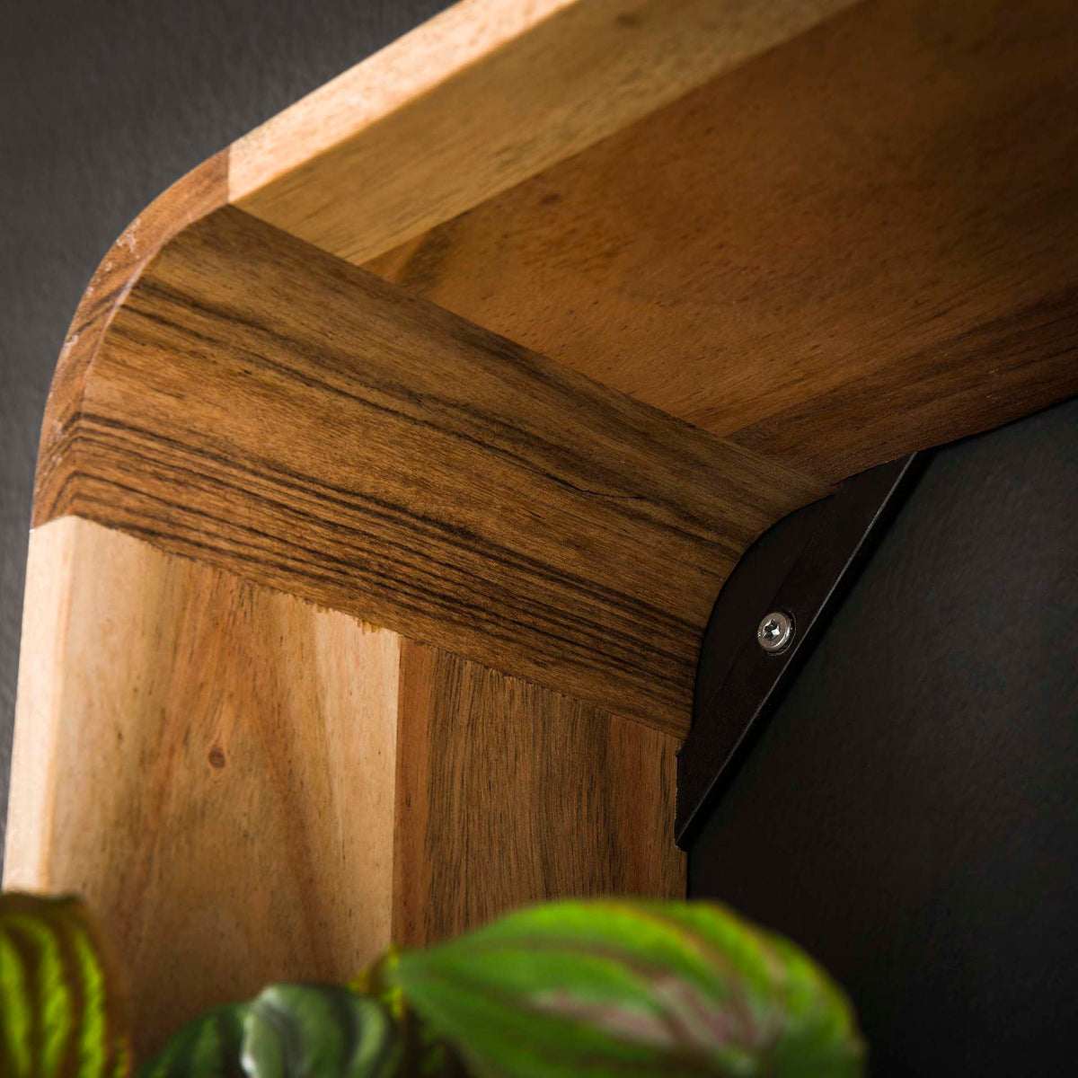 Wandschappen Anne Céline set van 3 naturel acaciahout, detail van het materiaal