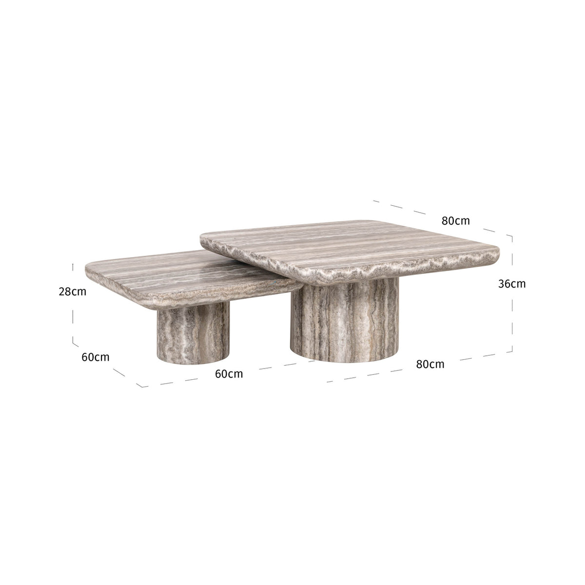 Salontafel Dulce grijs marmer