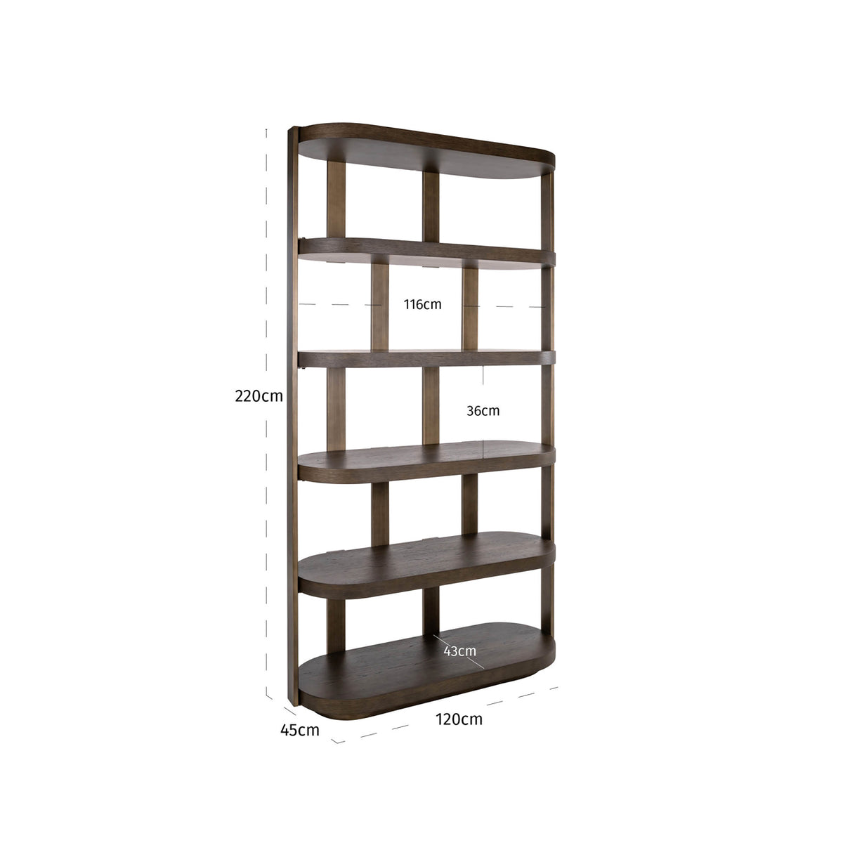 Vitrinekast Ellington bruin mdf