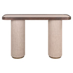 Sidetable Willox beige eikenhout, vooraanzicht op witte achtergrond