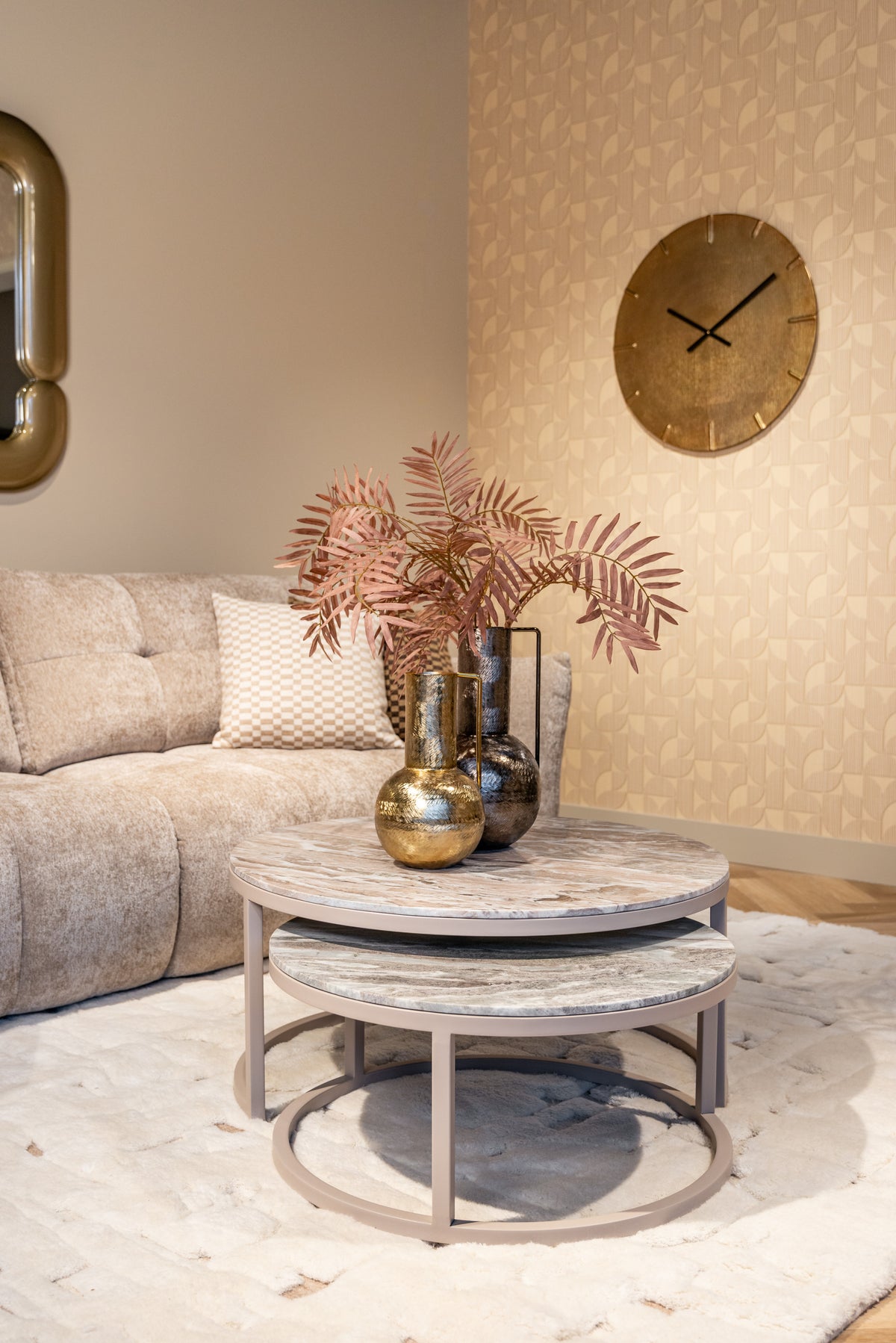 Salontafel Fairfax beige ijzer