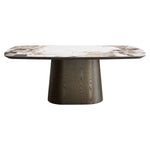 Eettafel Langford bruin mdf 200 cm, vooraanzicht op witte achtergrond
