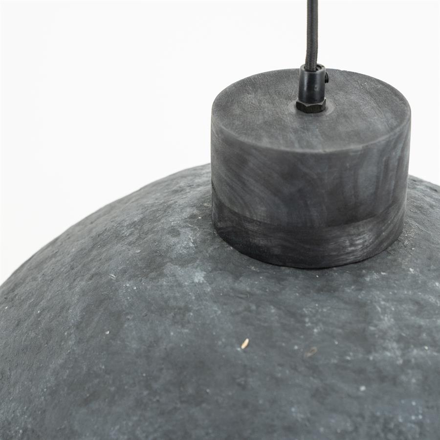 Hanglamp Sana grijs mangohout, detail van het materiaal