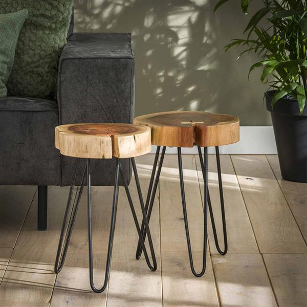 Bijzettafel Manchester | Set van 2 | Naturel Massief Acacia