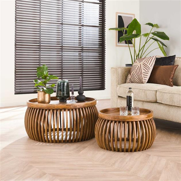 Salontafel Tweak Curve | Set van 2 | Naturel Mangohout