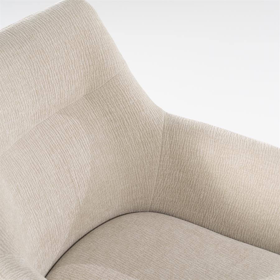 Eetkamerstoel Bliss | Beige Stof | Met Armleuning