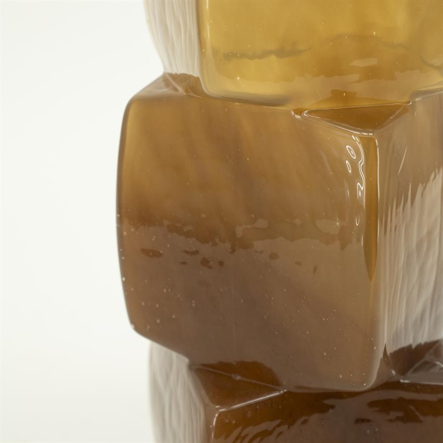 Vaas & Pot Batu geel glas, detail van het materiaal