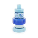 Vaas Golas blauw glas, vooraanzicht op witte achtergrond