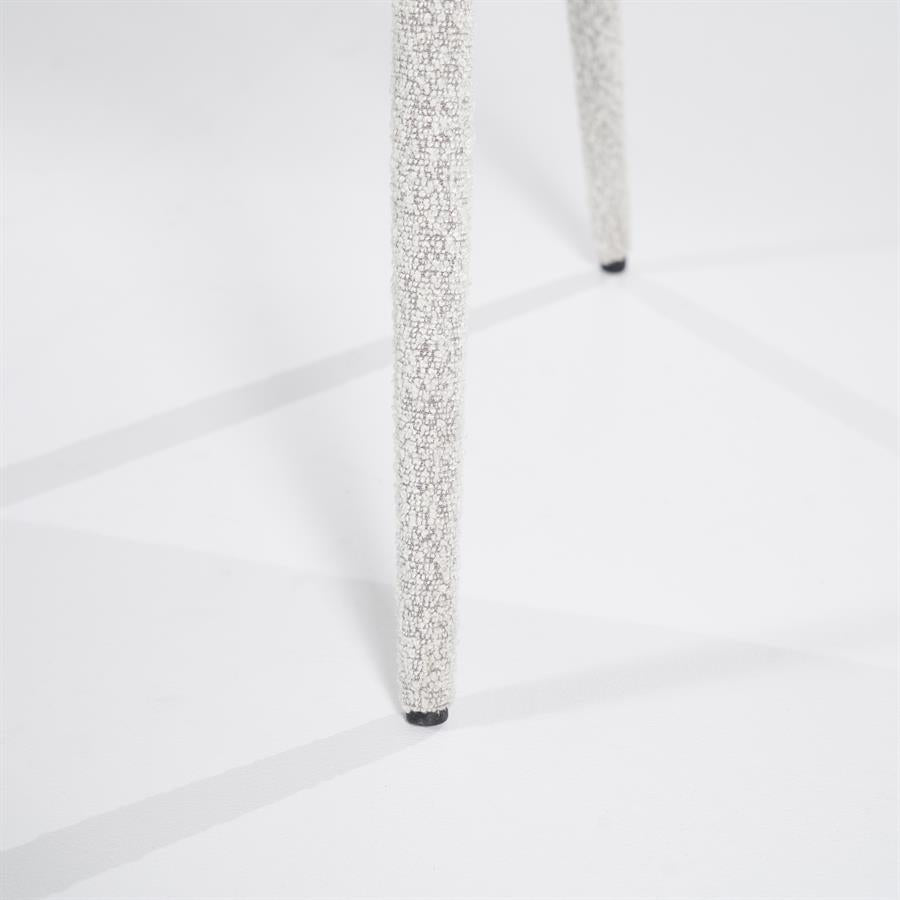 Halbank Fika beige stof, detail van het materiaal