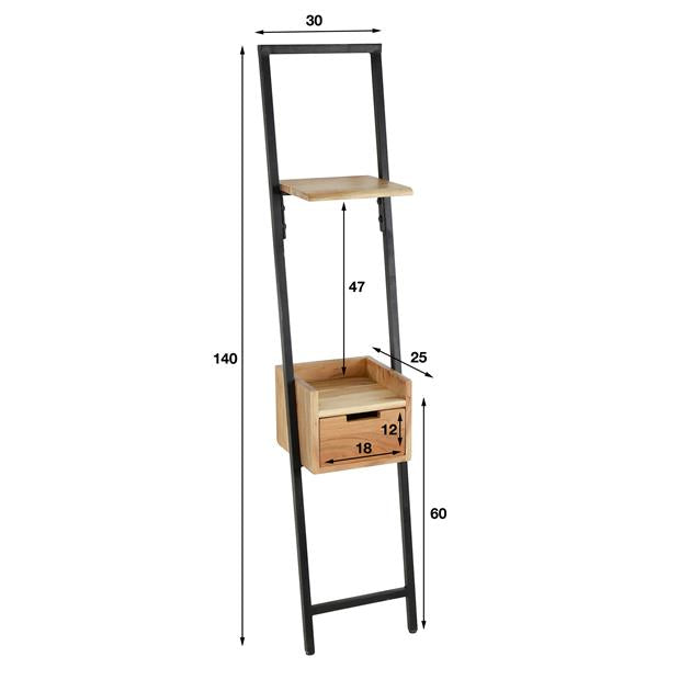 Nachtkastje Step | 1 Lade | Naturel Massief Acacia