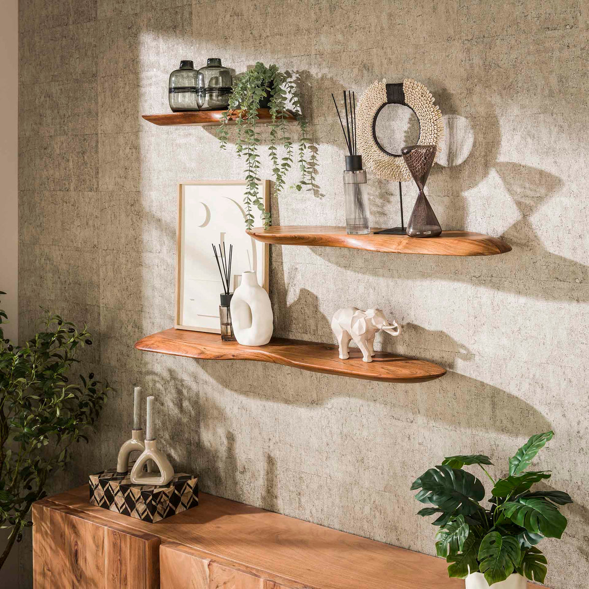 Wandplank Organic 60cm in een interieur