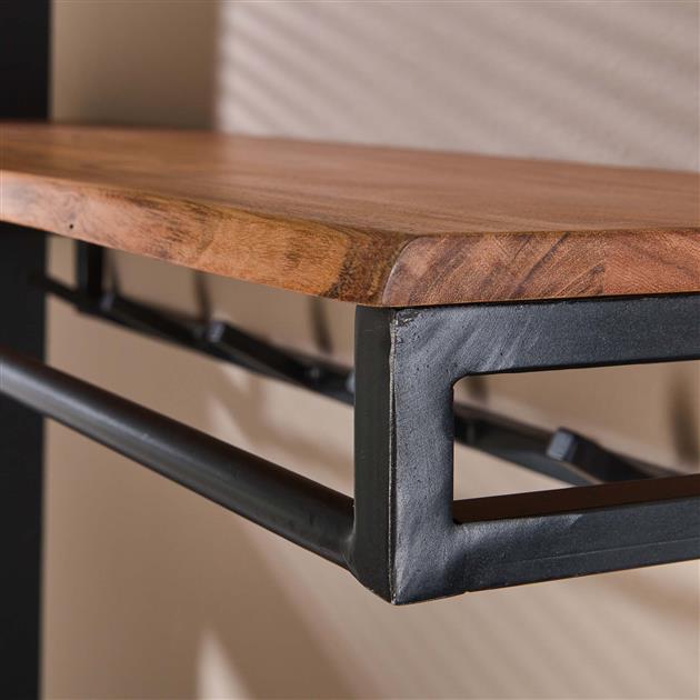 Kapstok Custom massief acacia naturel, detail van het materiaal