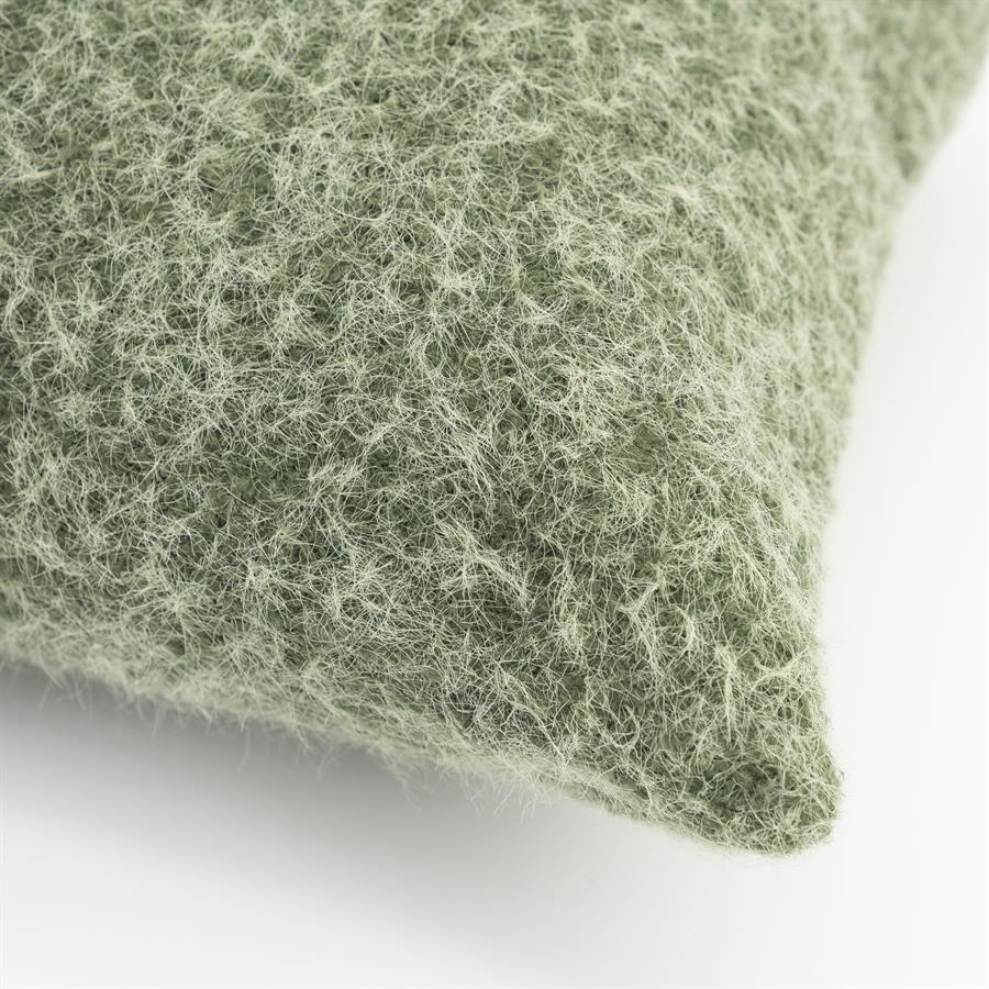 Sierkussen Kelso groen polyester, detail van het materiaal
