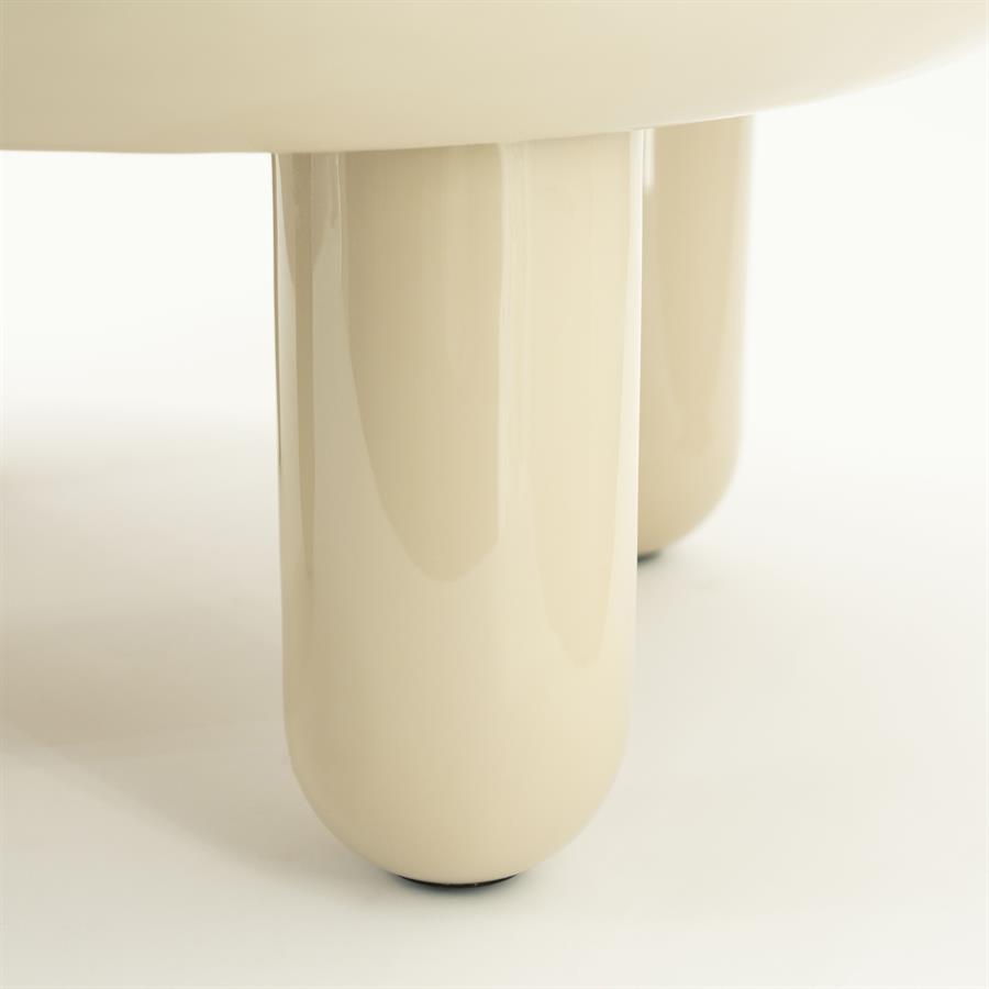 Salontafel Balloon beige metaal, detail van het materiaal