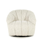Fauteuil Sogno beige polyester, vooraanzicht op witte achtergrond