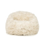 Fauteuil Snuzzle beige stof, vooraanzicht op witte achtergrond