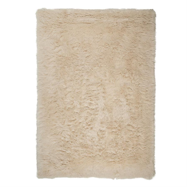 Vloerkleed Laska | Beige Polyester & katoen — Vooraanzicht - witfoto