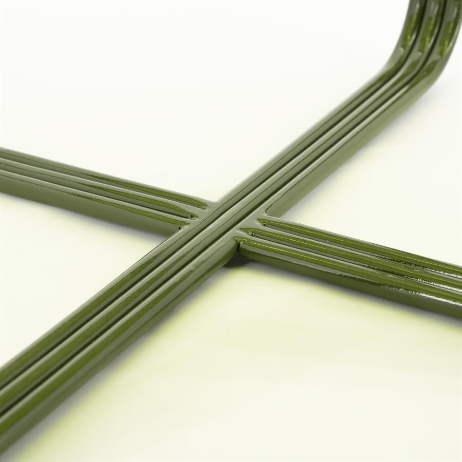 Salontafel Groovy groen ijzer, detail van het materiaal
