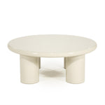Salontafel Bloop beige mdf groot, vooraanzicht op witte achtergrond