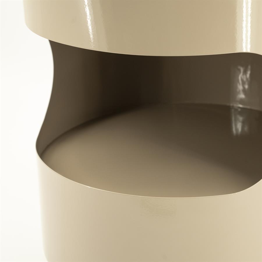 Bijzettafel Tondo taupe ijzer, detail van het materiaal