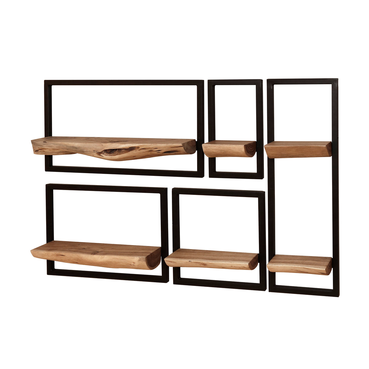 Wandschappen Edge | Set Van 5 | Naturel Acaciahout