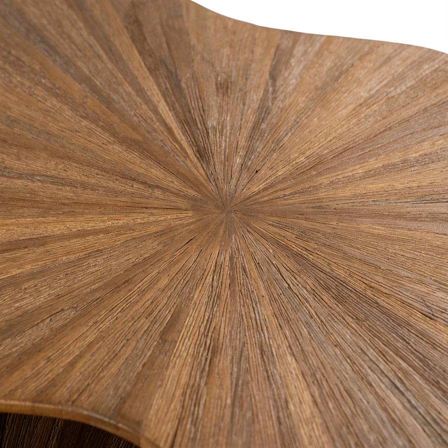 Salontafel Loma naturel teakhout set van 2, detail van het materiaal