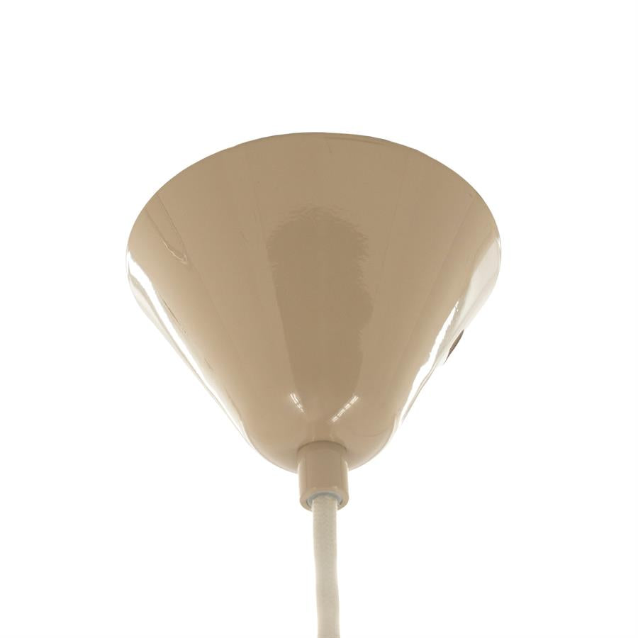 Hanglamp Puro taupe ijzer klein, detail van het materiaal