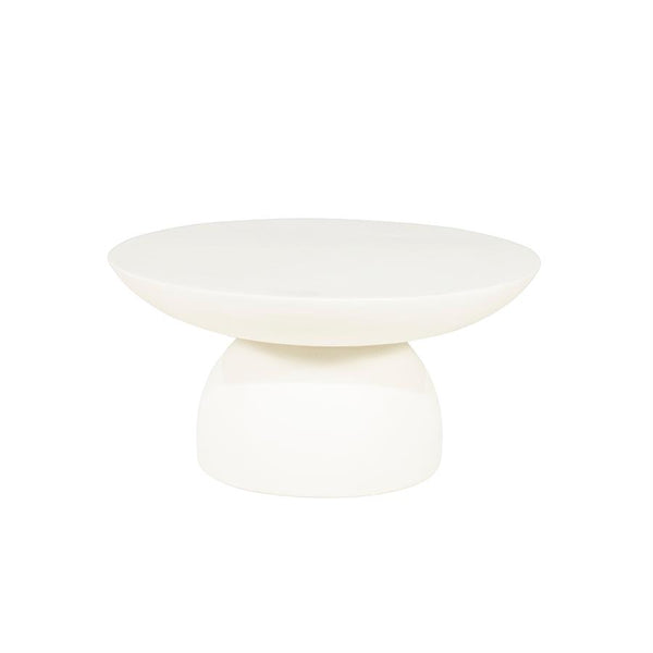 Salontafel Canto beige metaal klein, vooraanzicht op witte achtergrond