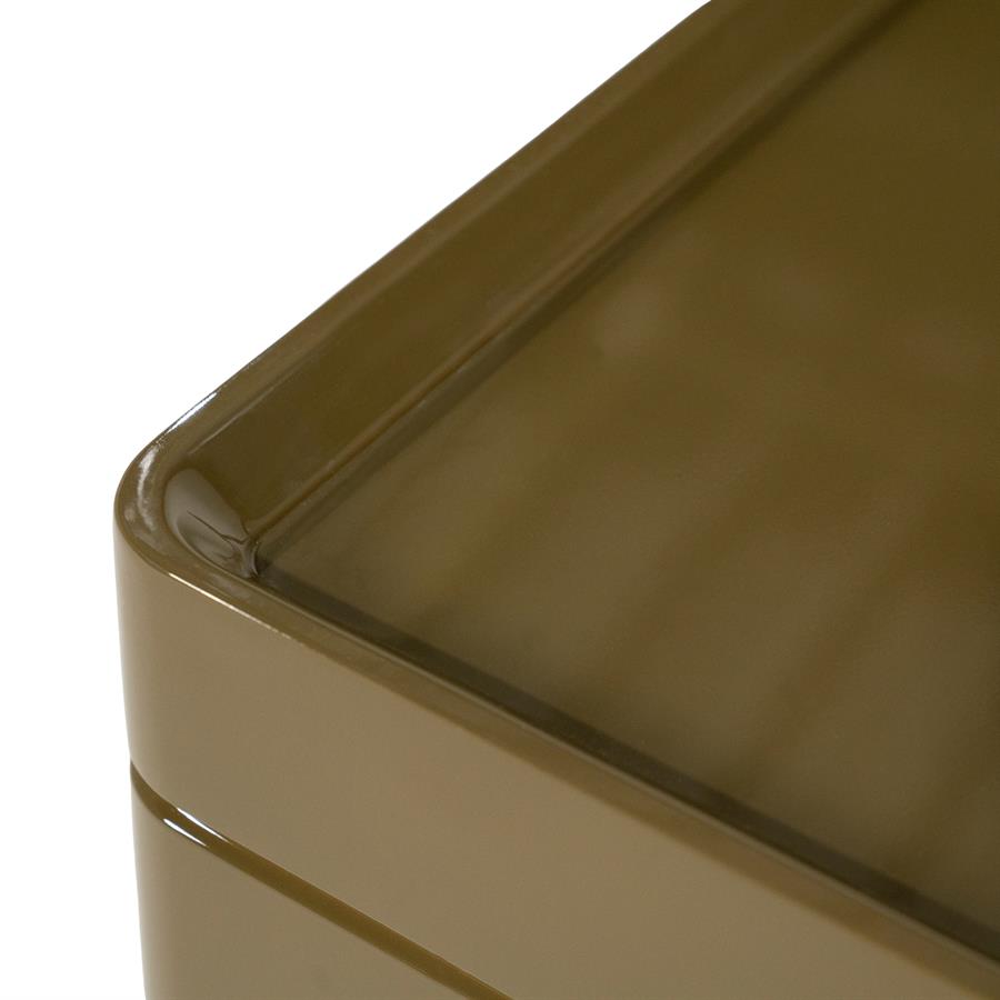 Salontafel Glyde groen mdf, detail van het materiaal
