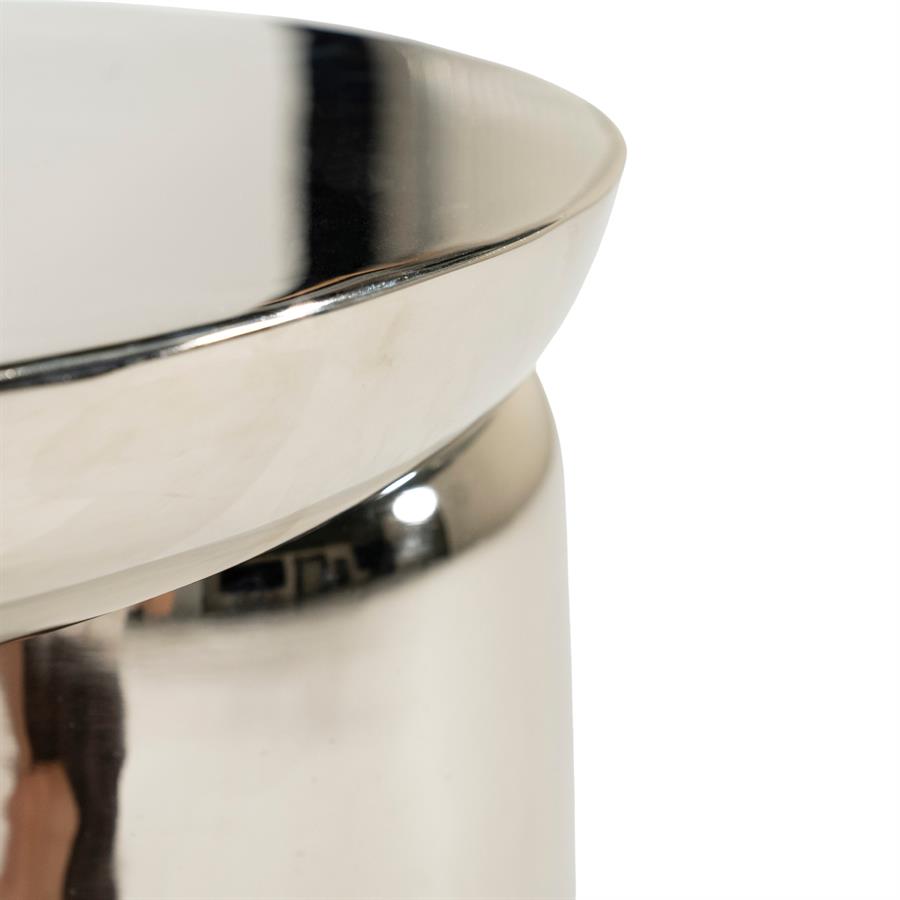 Bijzettafel Muse zilver ijzer, detail van het materiaal