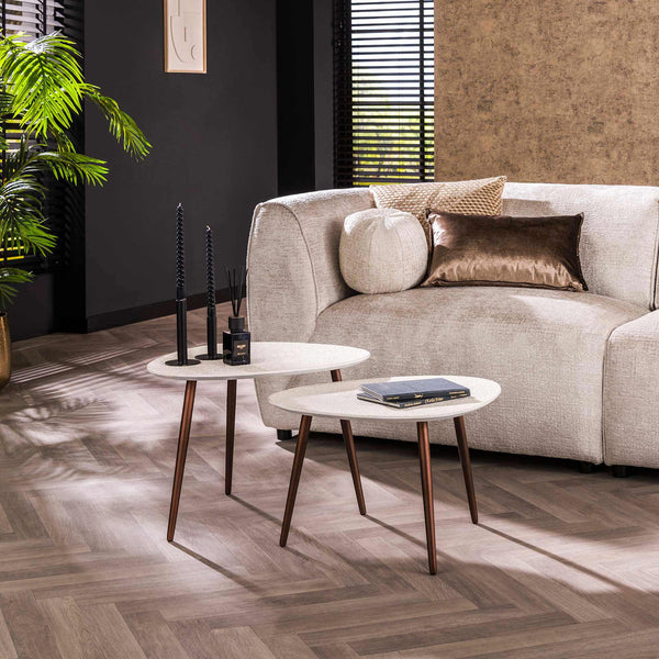 Salontafel Set River | Grijs Marmer | Magazijn leegverkoop