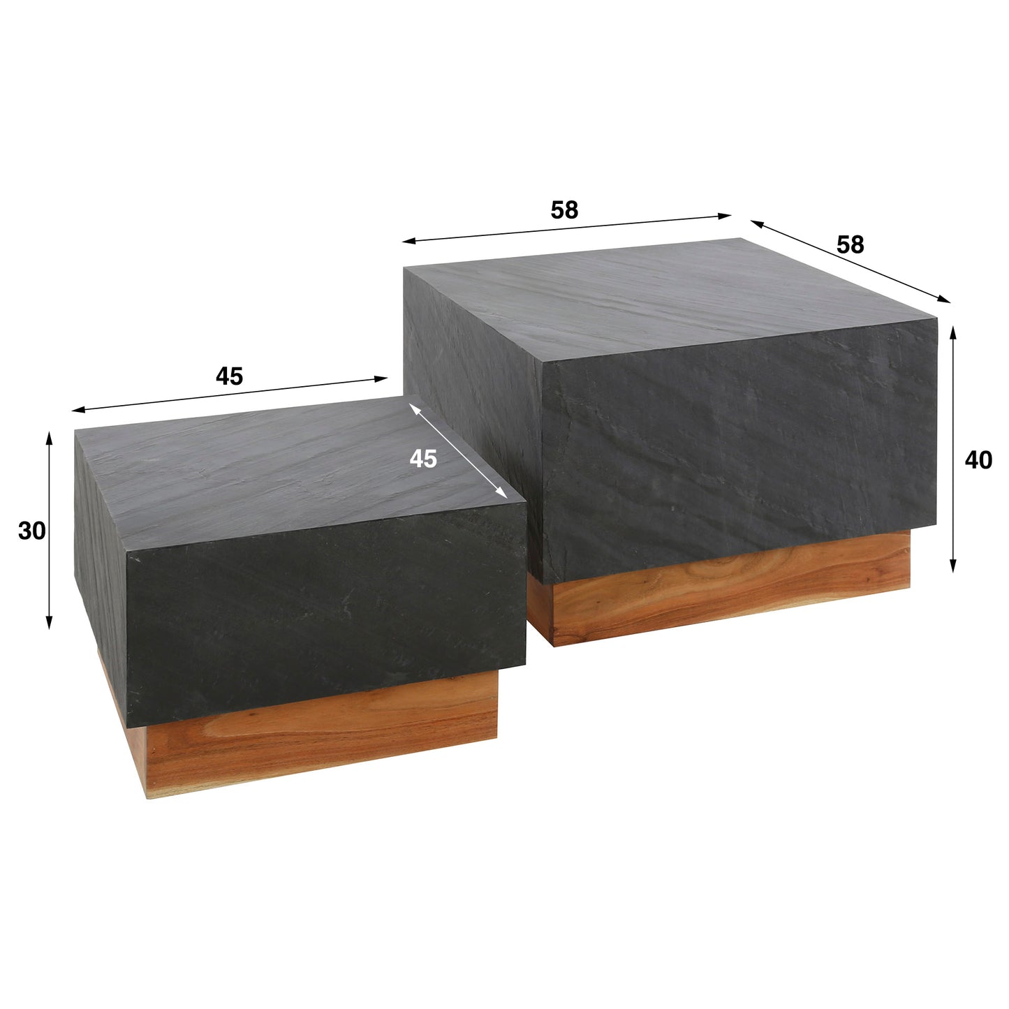 Salontafel Blox Slate | Zwart Leisteen