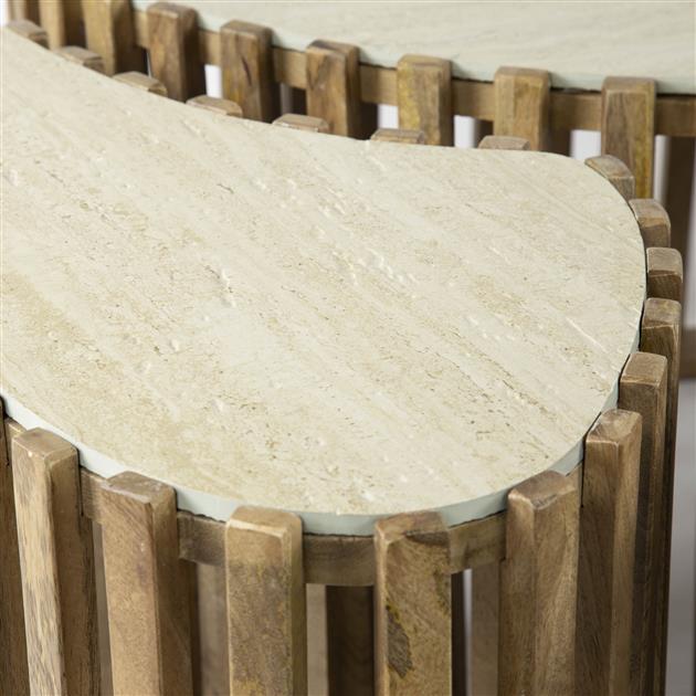 Salontafel Dash mangohout naturel, detail van het materiaal