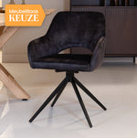 Eetkamerstoel Evi | Velours Antraciet