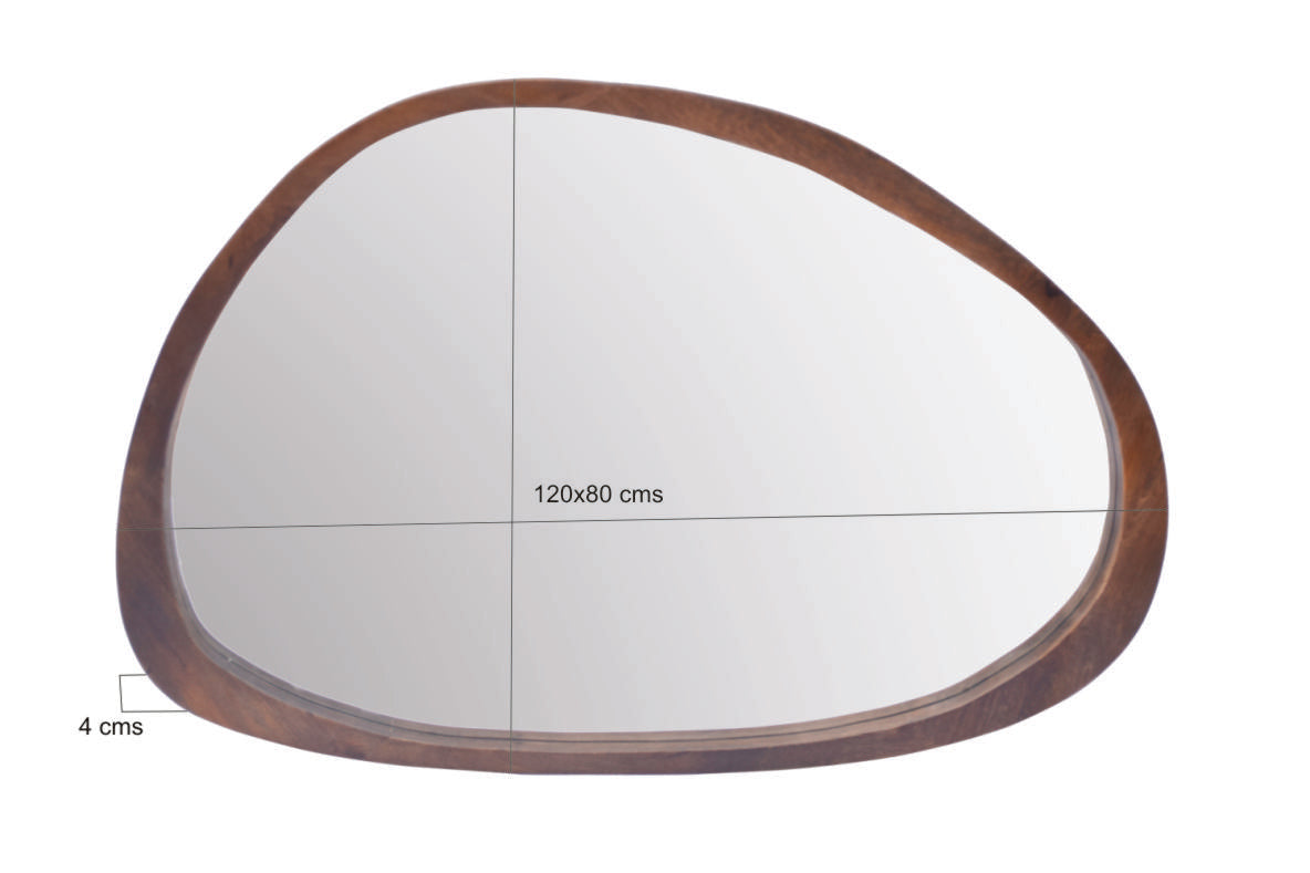 Spiegel Brix Jaira Walnut, maatvoering met afmetingen