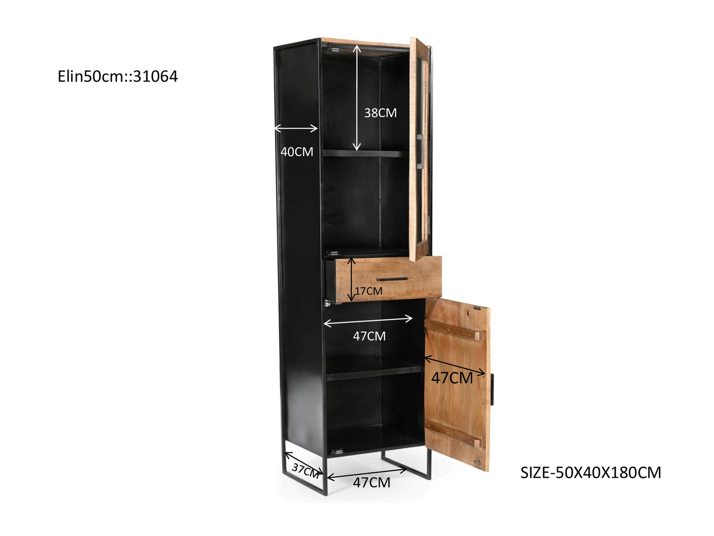 Opbergkast Elin | Smal | Naturel Mangohout