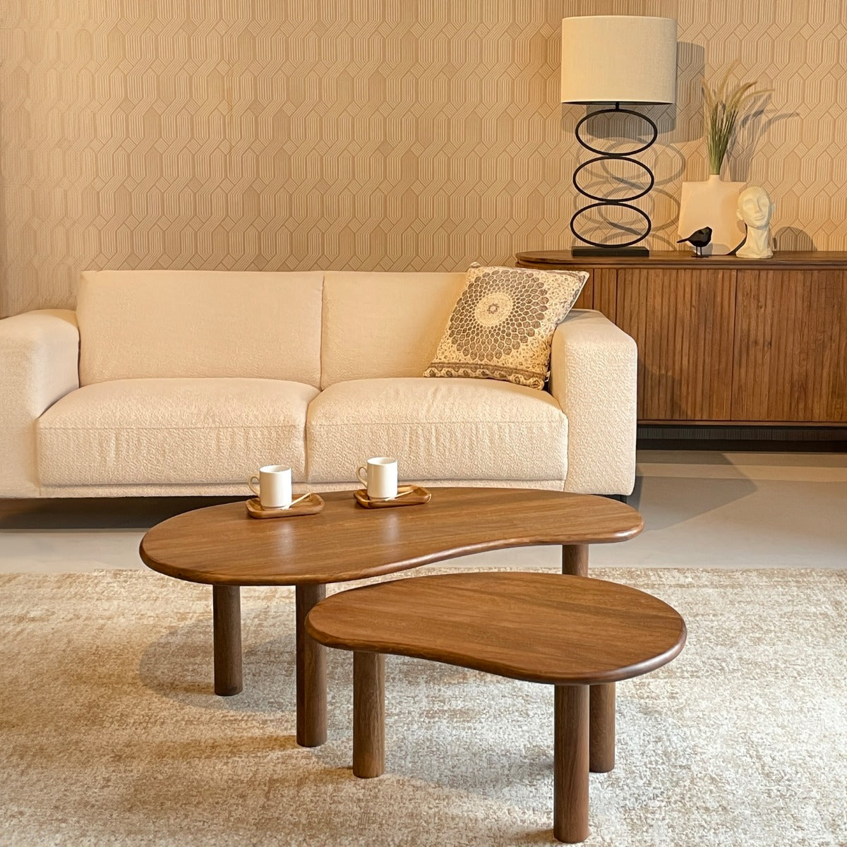 Salontafel Brix naturel mangohout in een interieur