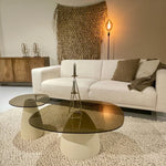 Salontafel Mylon | Glas | Organisch | 110cm