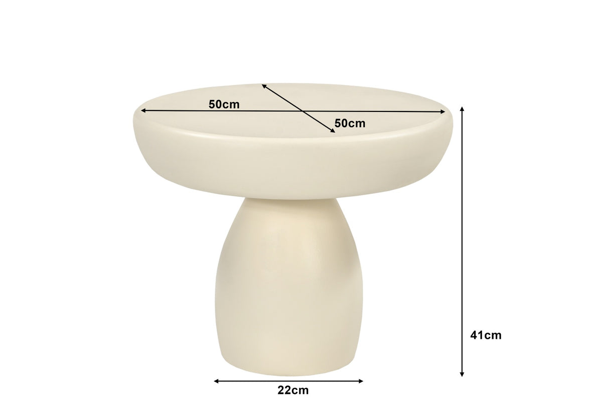Salontafel Brix Dune wit beton, maatvoering met afmetingen